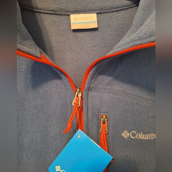 Columbia Men's Fast Trek II Full Zip Fleece - Navy Red 2xl Xxl - Picture 2 of 4